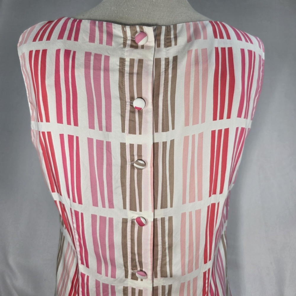 Boden Silk Blend Sleeveless Blouse Top Pinks Size 8 (US) Office Career Geometric - Picture 3 of 9
